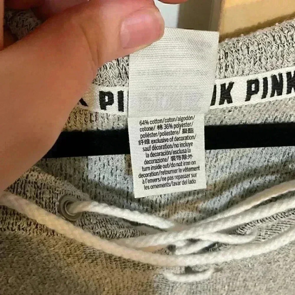 Pink Victoria Secret pullover hoodie grey size xs - Picture 7 of 10